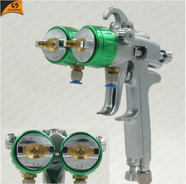 SAT1189 двойной насадкой распылителем картина высокого давления профессиональный инструмент воздушный компрессор распылителя краски