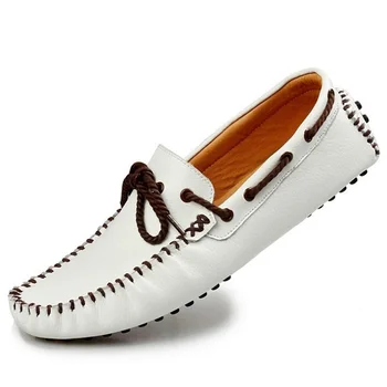 

Spring/Summer Men Shoes Breathable Casual Shoes Fashion Genuine Leather Mens Loafers Slip On Korean Driving Shoes Boat Shoes