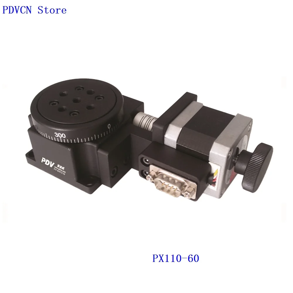 PDV PX110-60Motorized поворотный этап, моторизованный вращающийся этап, оптическая вращающаяся платформа, диаметр 60 мм подшипник