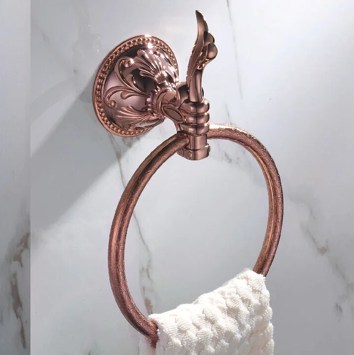Artistic High end Bathroom solid brassl towel ring unique copper Towel