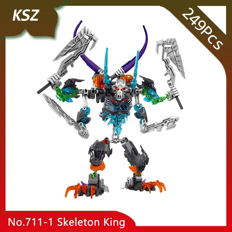

Doinbby Store KSZ 711-1 249Pcs BIONICLE Series Mask Castor Skeleton King Model Building Blocks Compatible with Legoings 71306