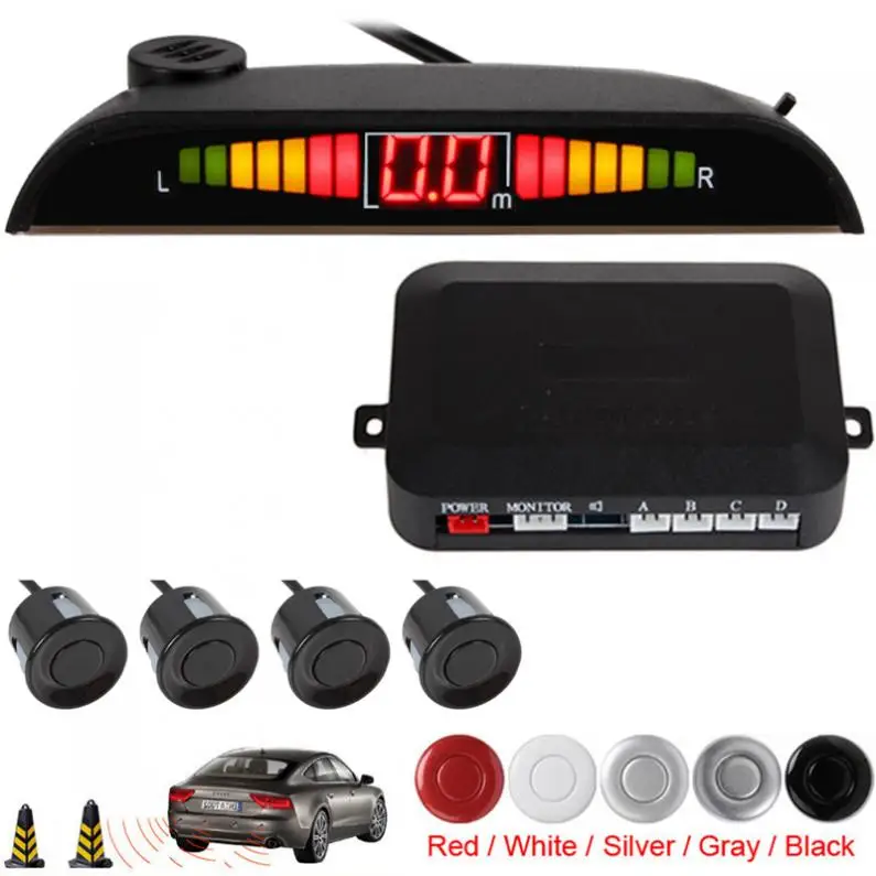 

Car Parking Sensor Kit Digital LED Display with 4 Sensors Reverse Car Parking Assistance Backup Radar Monitor System