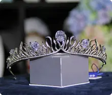 Wedding Bridal Crystal Tiara Crown Princess Pageant Prom Queen Rhinestone Nupcial Accesorios de La Boda Tiara Celada de La Venda