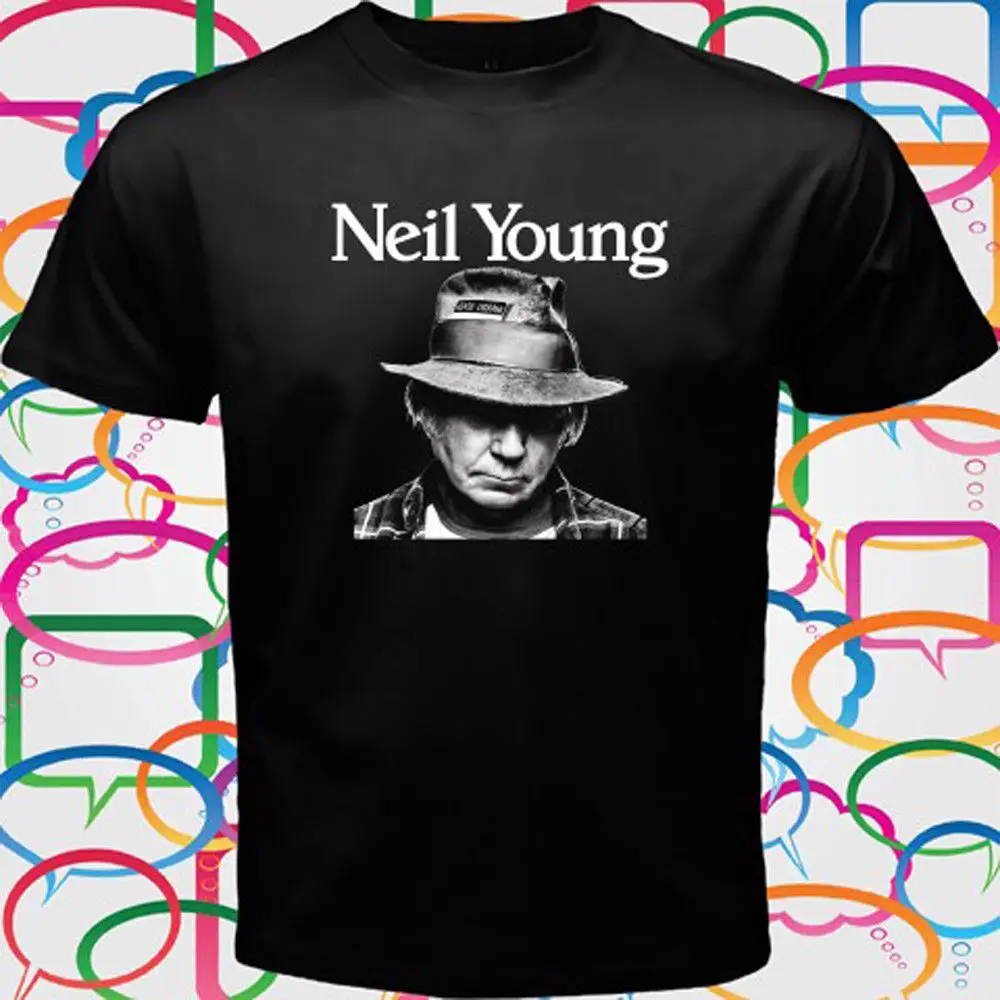 Новый NEIL YOUNG Rock Музыка Легенда Для мужчин черный футболка Размеры S к 3XL Футболка с