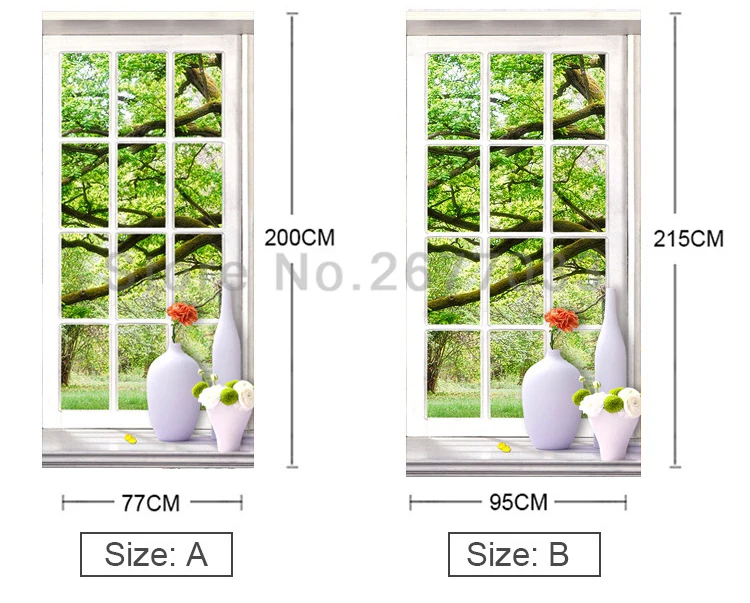 3D декорации за окном, дверь, наклейка s, европейский стиль, наклейка на стену для спальни, гостиной, пейзаж, водонепроницаемые наклейки 3D