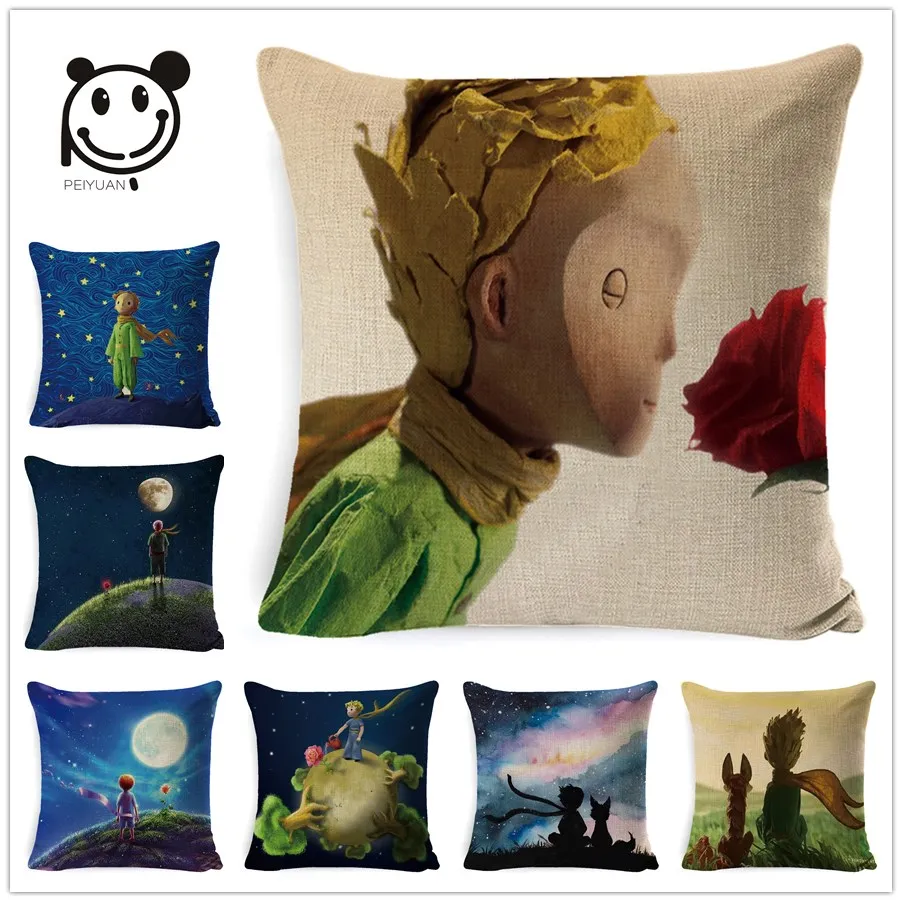 

Little Prince Fairy Tale Series Printed Sofa Cushion Cover Home Decor Houseware Throw Pillowcase Linen Square Cushion Cojines