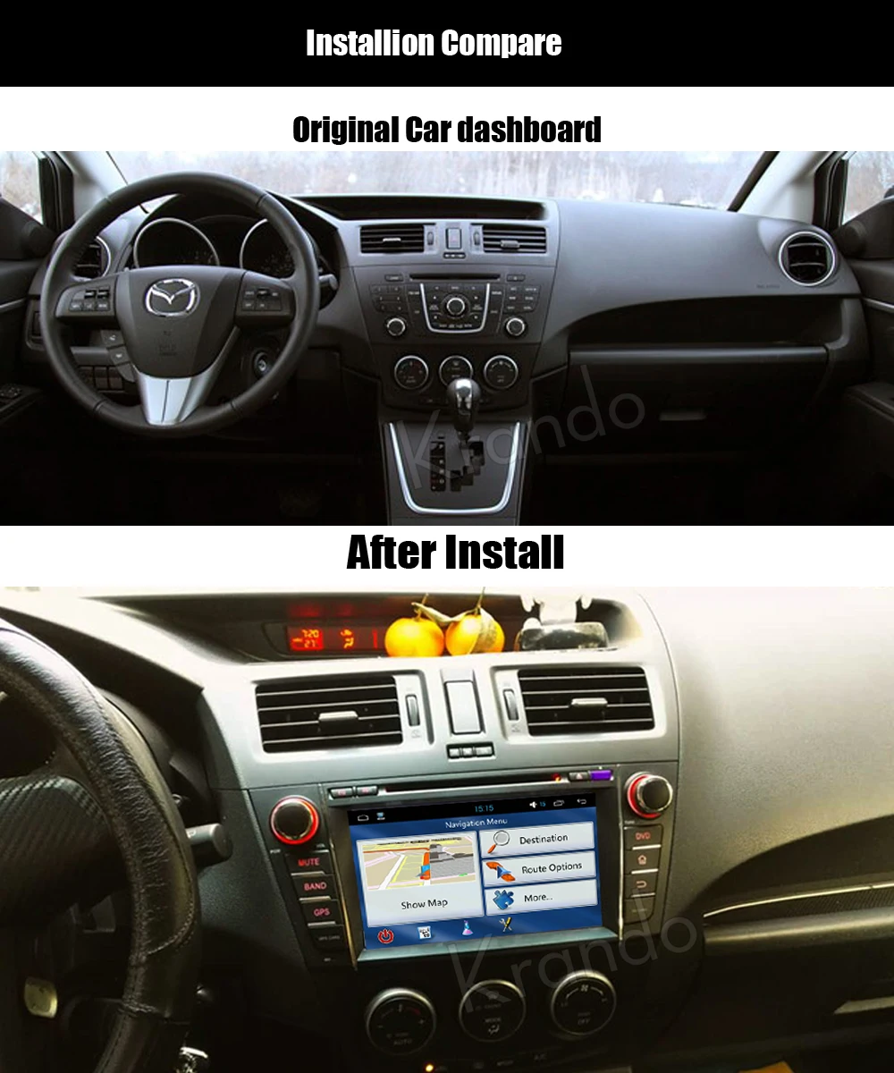 Perfect Krando 8" Android 8.0 car navigation multimedia system for Mazda 5 For Premacy 2009-2013 audio radio gps dvd player WIFI 3G DAB+ 1