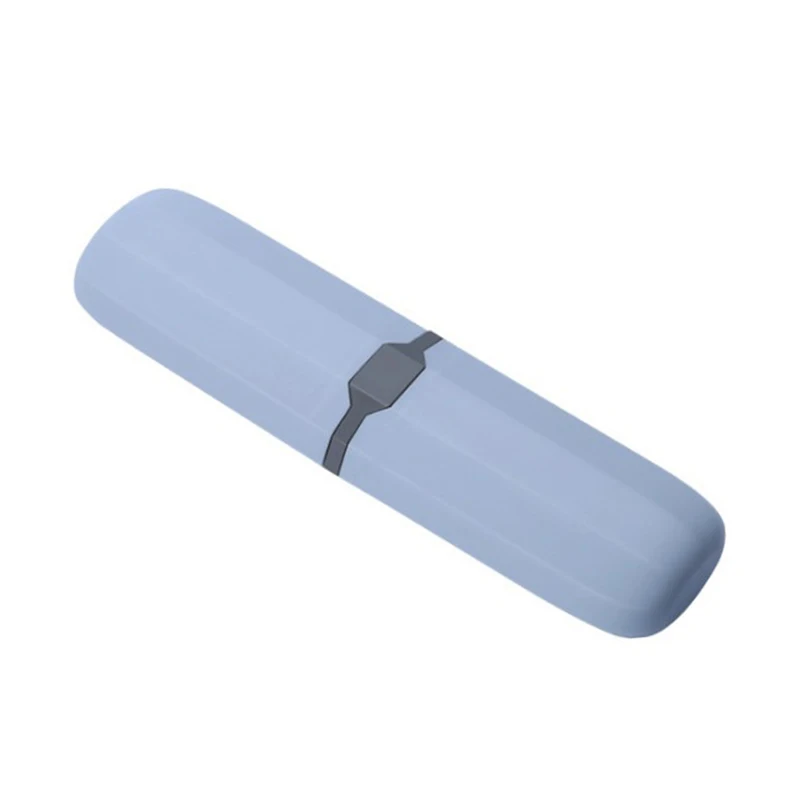 Креативная портативная коробка для хранения зубных щеток аксессуары для ванной комнаты коробка для зубных щеток из пшеничной соломы дорожный органайзер для зубной пасты держатель - Цвет: Gray-Blue