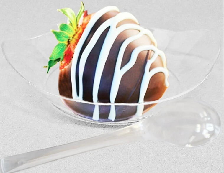 200pcs/lot Disposable Plastic Mini Small Dish Dessert Plastic Cake Dish Mini Small Cake Plate
