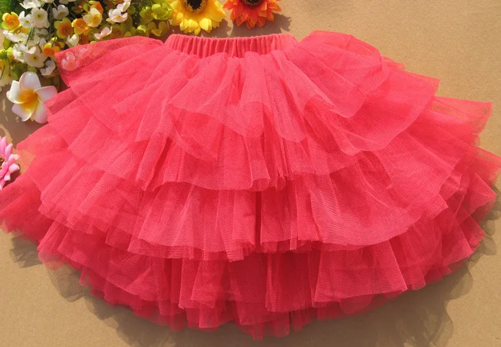 Летние тюлевые юбки для девочек 9 цветов юбки-пачки для танцев для девочек детская одежда одежда для детей - Цвет: Красный