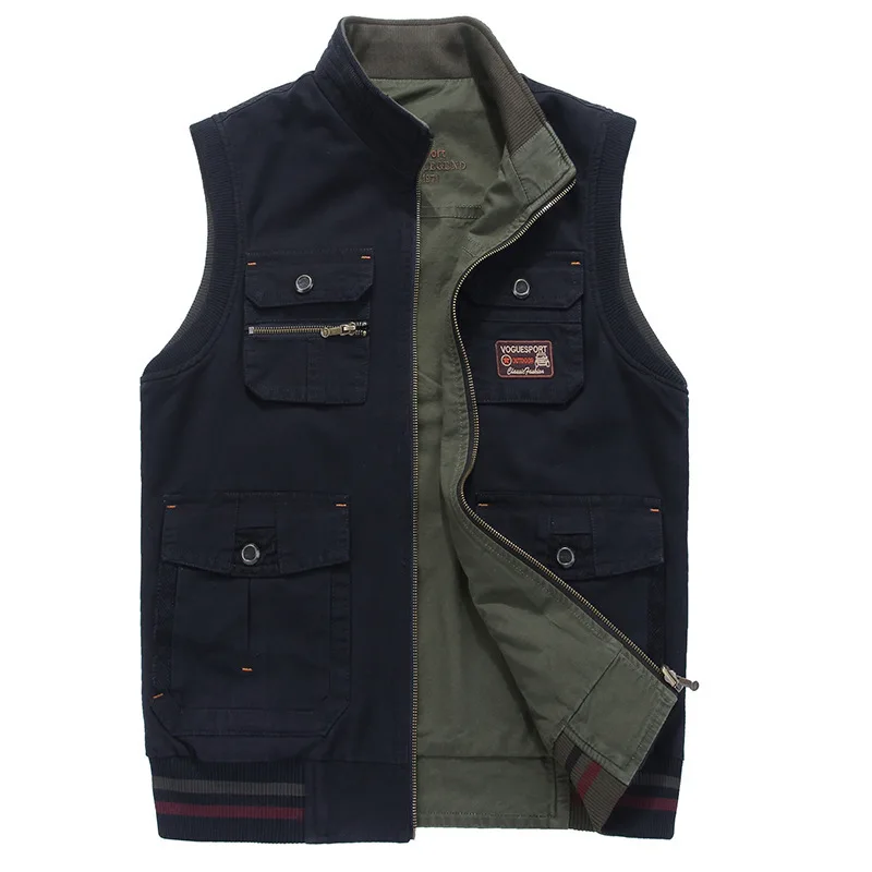 Outwear Men Multi Pocket Sleeveless Jacket Plus Size Waistcoat