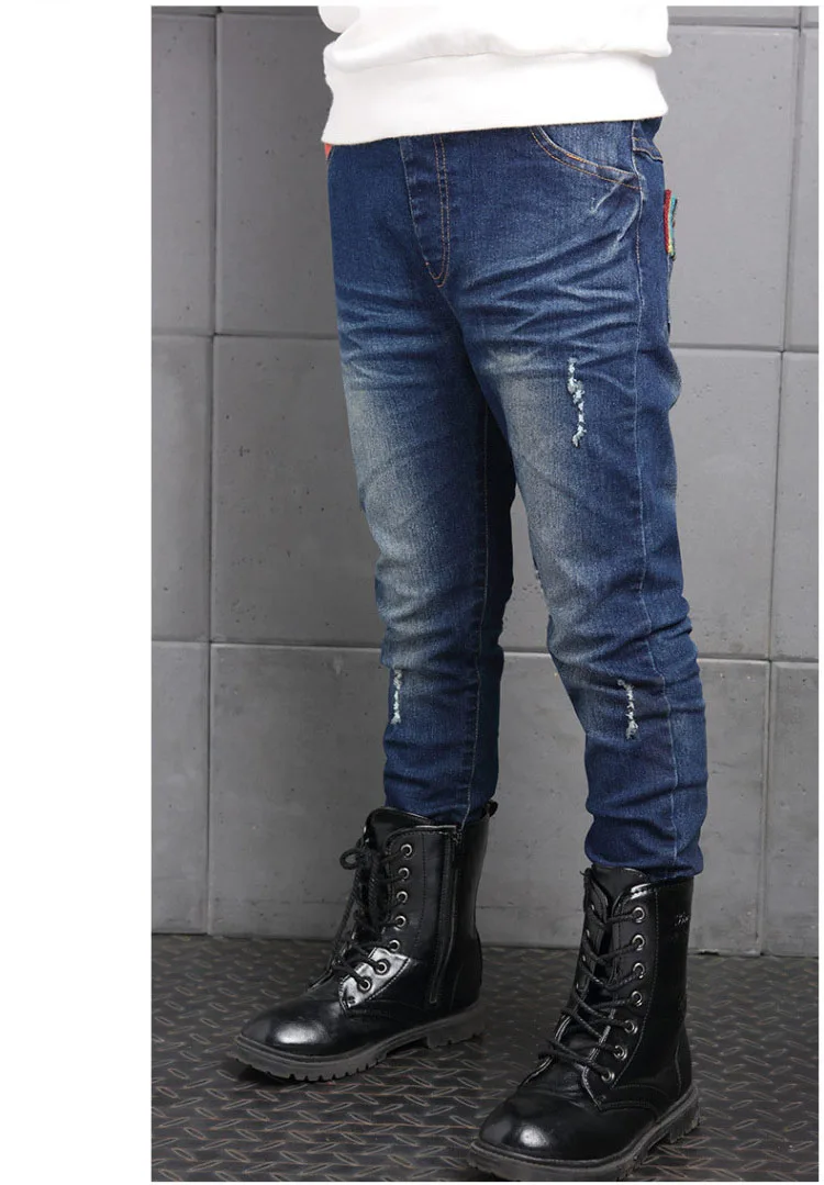 new 2017 boys ripped skinny jeans boys pants clothes teenage big little boy kids jeans for teenagers boys children deninm pants trousers clothing (4)