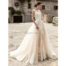 Vestido De Noiva свадебное платье шампанское винтажное сексуальное кружевное Съемное платье свадебное платье свадебное платье-трансформер поезд