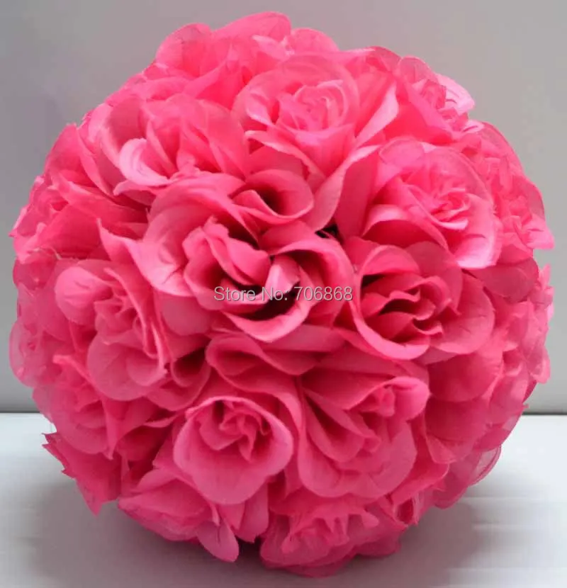 Золотой Цвет искусственный шелк целование шар из цветков розы 30 см наружный диаметр Свадебный церковный вечерние украшения