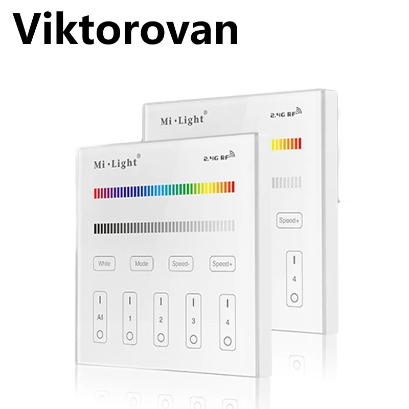 

Milight LED touch panel controller T1 T2 T3 T4 4zone RGB CCT RGBW Color temperature LED Dimmer Smart Panel Remote Controller