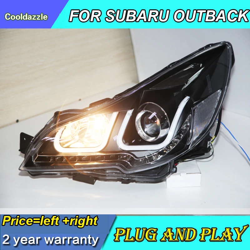 Для SUBARU OUTBACK LEGACY светодиодный передний фонарь 2010 2011 2012 2013 год с дневными ходовыми огнями двойной U стиль