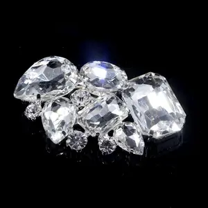 2 шт., свадебная обувь на застежке, украшенная украшениями, женская одежда на высоком каблуке с пряжкой, украшенная стразами, 5 видов Optiona - изображение