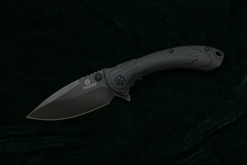 TIGEND CF1814 складной нож 8Cr14Mov лезвие G10+ стальная ручка Кемпинг Охота Открытый выживания карманные Кухонные Ножи edc инструменты - Цвет: Black black blade