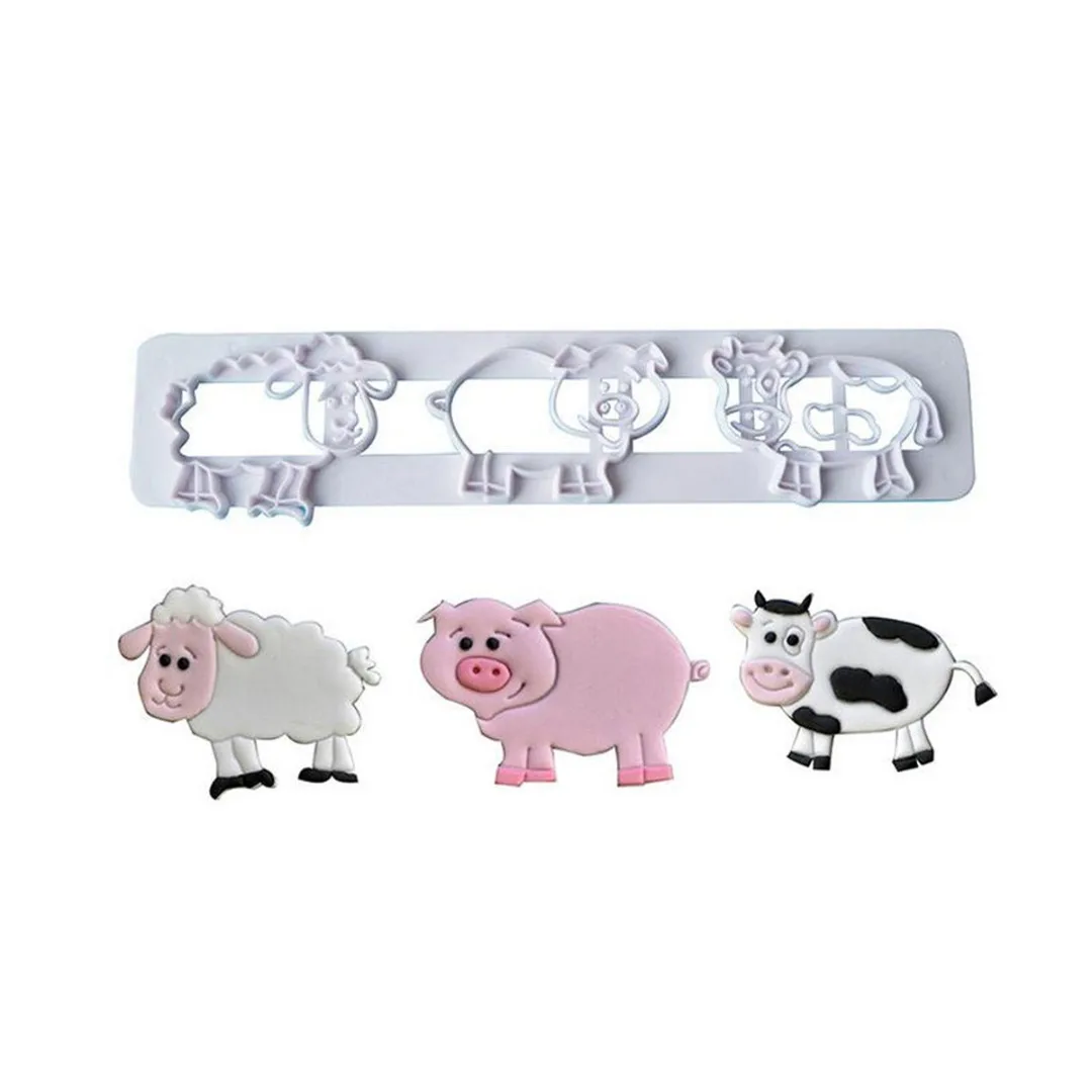 DIY 3D Silicone Animal Fondant Cake Cutters Molds Silicone Bakeware Mould New