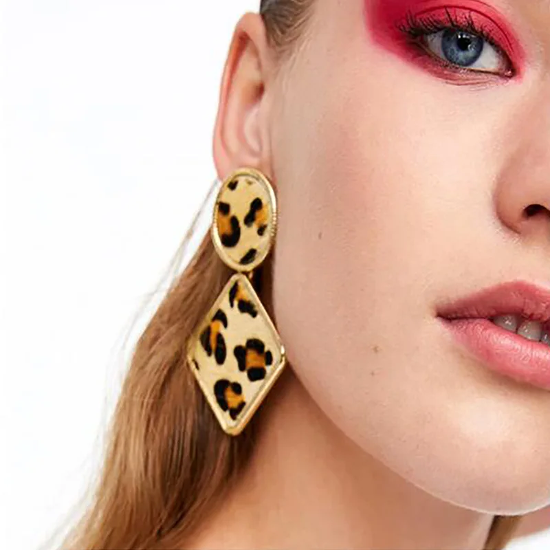 

Women 'S Earrings Leopard Pattern Creative Earrings Accessory 2 Cross-Border Exaggerated Alloy Leopard Fleece Vintage