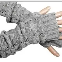 Женские корейские трендовые длинные вязанные перчатки-митенки, гетры 24 пар/лот, смешанные цвета#3899