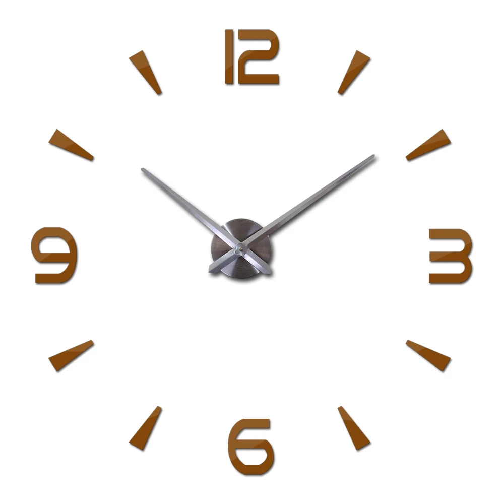 Fashion new Diy acrylic mirror wall clock big quartz watch still life clocks living room home decoration 3d stickers Europe 