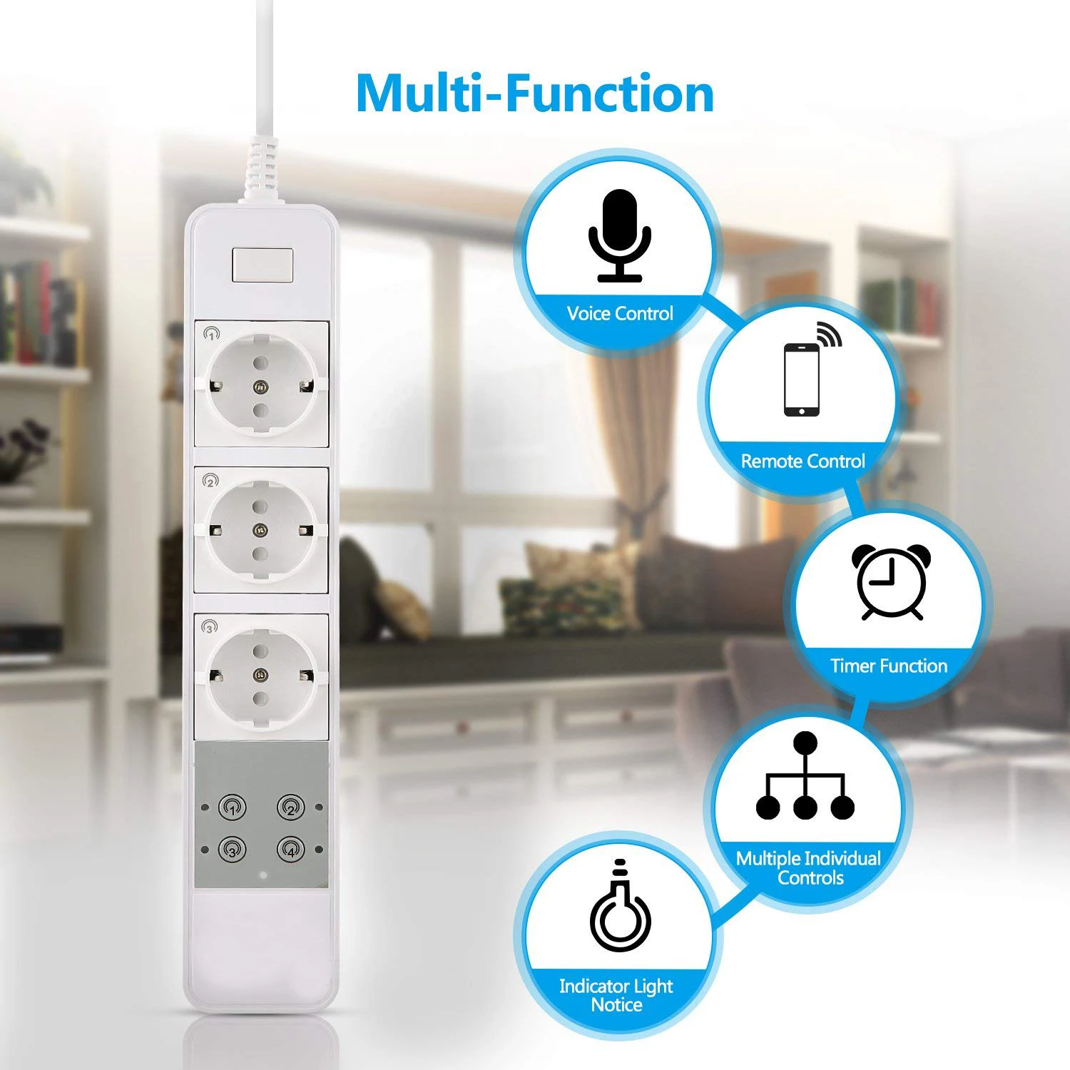 Сетевой блок Wi-Fi Smart Plug Homekit 3 EU розетка Защита от перенапряжения пульт дистанционного управления розетка с 2 м удлинитель независимый переключатель