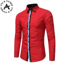 New Designer Slim Fit Mens Casual Shirt Fashion Long Sleeve Classic Social Shirt Male Shirts Chemise Homme