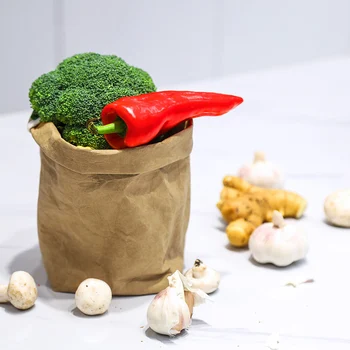 

Baffect Kraft Paper Kitchen Storage Bag Recyclable Food Flower Pot Shopping Storage Bags Washing Not Torn Storage Organizer