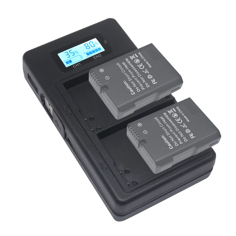 LCD Display EN EL15 Dual Channel Digital Camera USB Battery Charger for