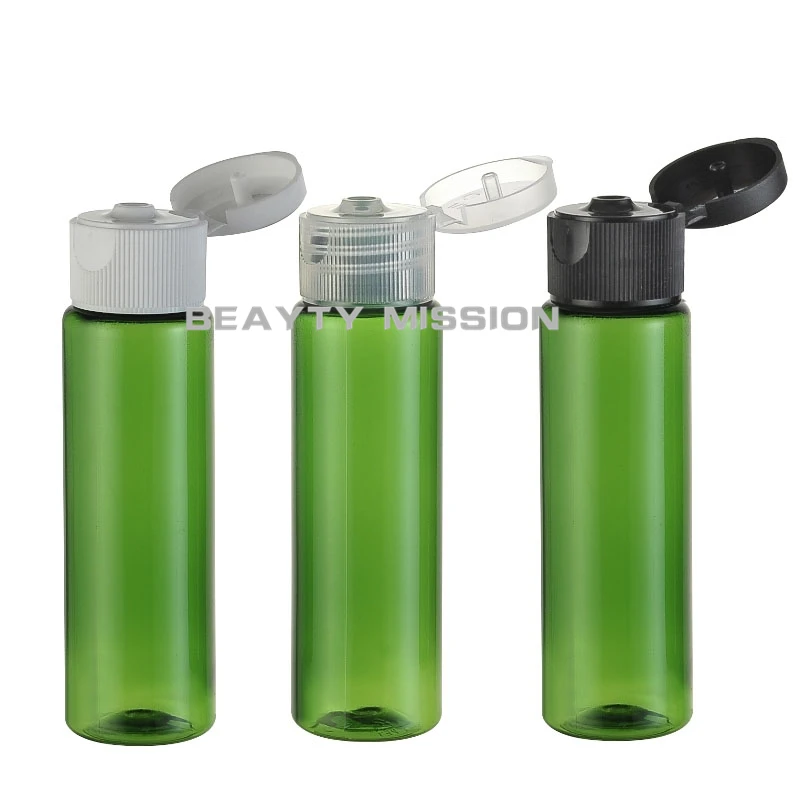 BEAUTY MISSION 48 x 30ml Travel Green Pet Bottle with Flip Top cap 30ml