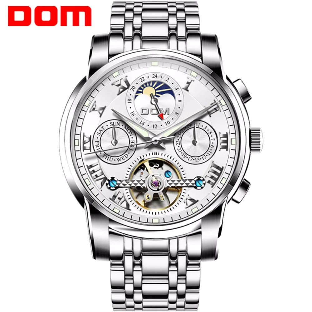 

2018 DOM Men's Watch Waterproof Casual Simple Wrist Watches Waterproof Mechanical Wristwatches for Men Clock Automatic Watches