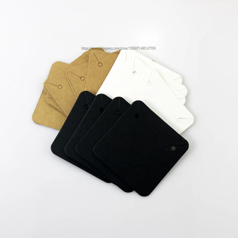 

100pcs 5*5cm Square Paper Jewelry Packaging Card Necklace Organizer Earring Holder Pendant Packing Card Necklace Showcase