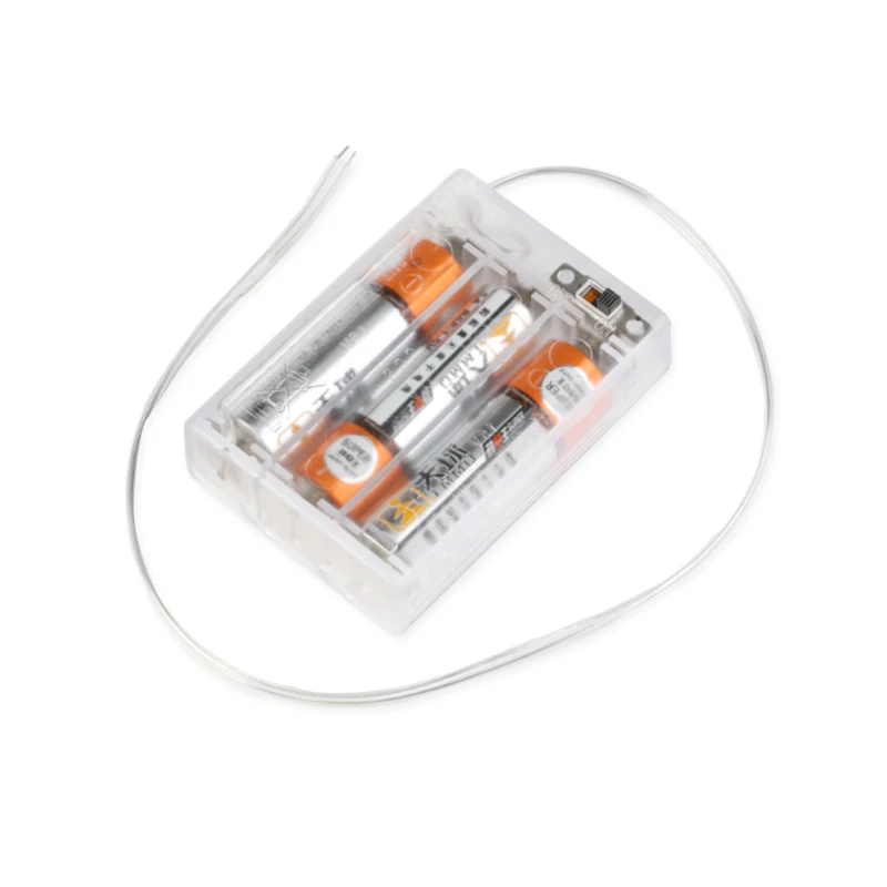 3xAA Battery 4.5V Holder Box Case With Switch Lead Transparent for DIY AA Battery Holder 