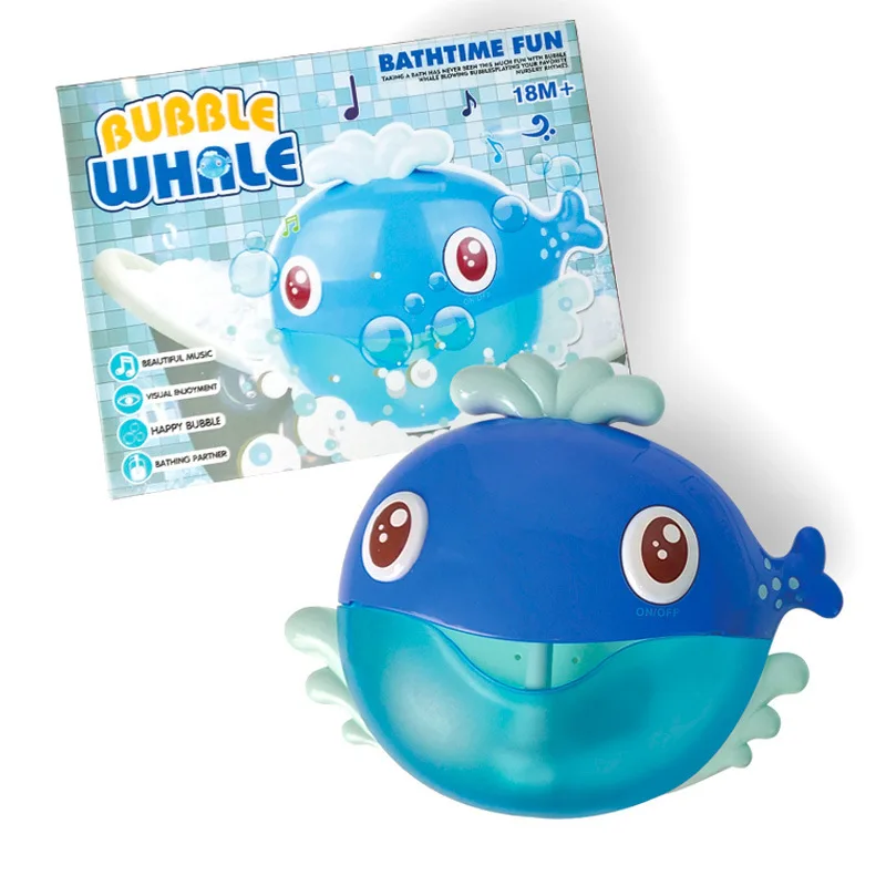 Dropship New Bubble Crabs Bath Toy for Children with Sucker Maker Music Bathroom Shower Pool Bathtub Soap Swimming Kid Oyuncak - Цвет: whale box