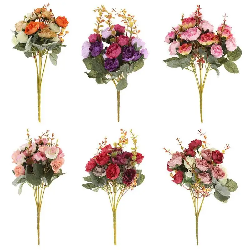 21 Heads/Bouquet Silk Rose European Style Artificial Flower High Quality Bouquet Fake Flowers Wedding Home Party Decoration 21 Heads/Bouquet Silk Rose European Style Artificial Flower High Quality Bouquet Fake Flowers Wedding Home Party Decoration