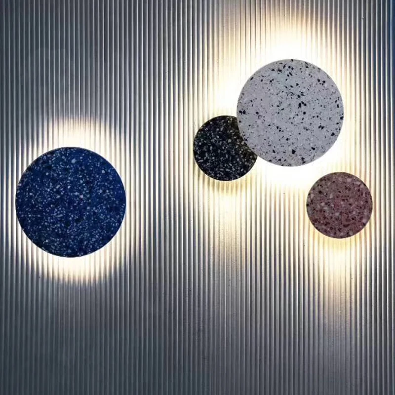 

Modern LED Wall Light Sconce Stone Bedroom Bedside Living Room Stair Aisle Wall Lamp Lights Round Art Deocr Wall Lamps Sconces