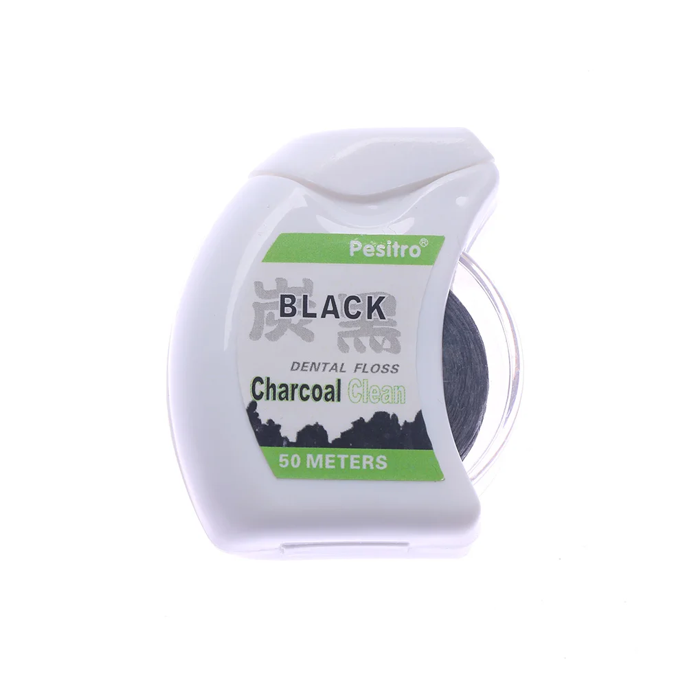 

1pcs 50m Bamboo Charcoal Black Interdental Brush Teeth Clean Dental Floss Stick Toothpick Oral Hygiene Clean Wire