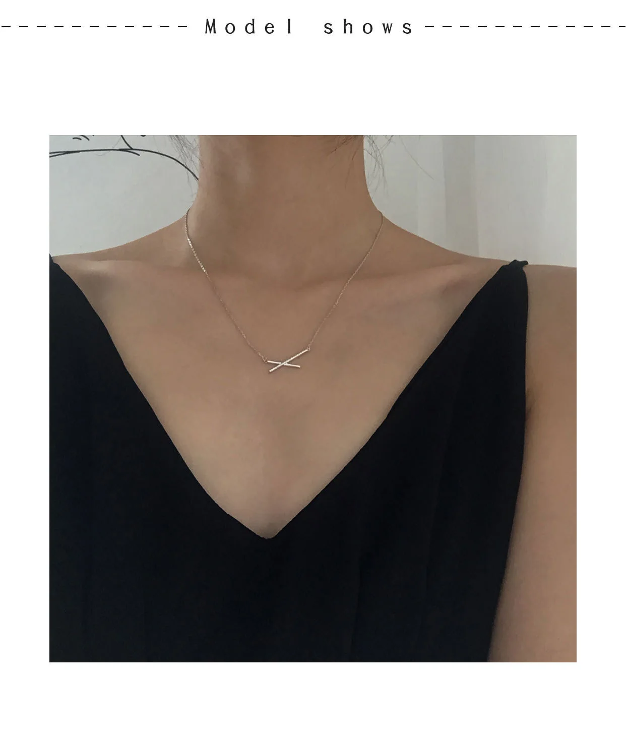 925 Sterling Silver Geometric Cross Necklaces for Women Korean Style Clavicle Necklace Ladies Fashion Minimalist S925 Jewellery