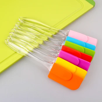 

3pcs/set Baking Pastry Tools Small Size Silicone Scraper Plastic Handle Buttercream Silicone Spatula Detachable Color at random