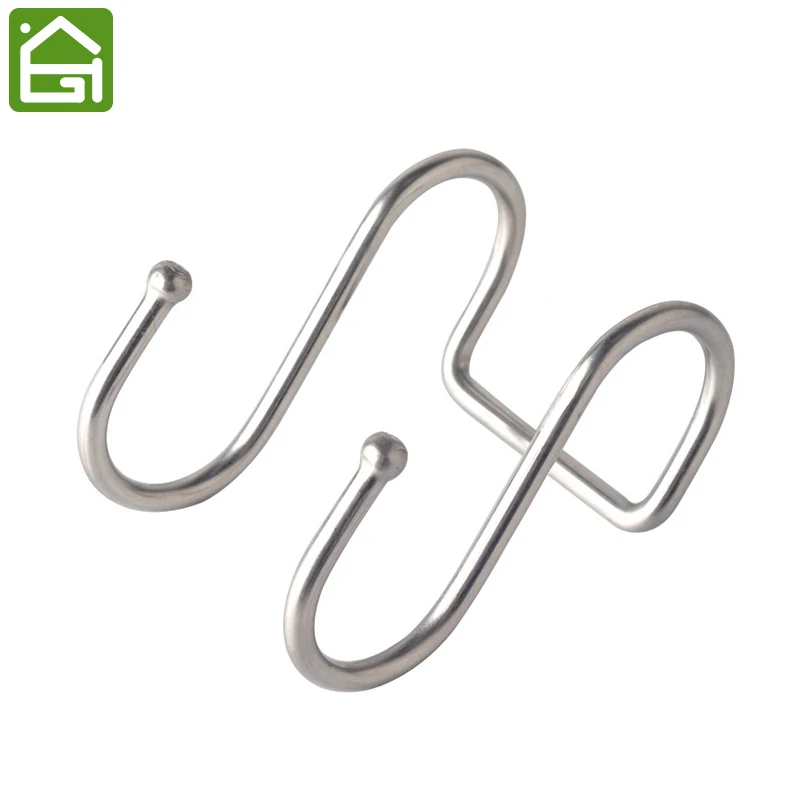 

1 pc Stainless Steel Double S Shape Back Door Clothes Bag Hook Kitchen Cupboard Sundries Organizer
