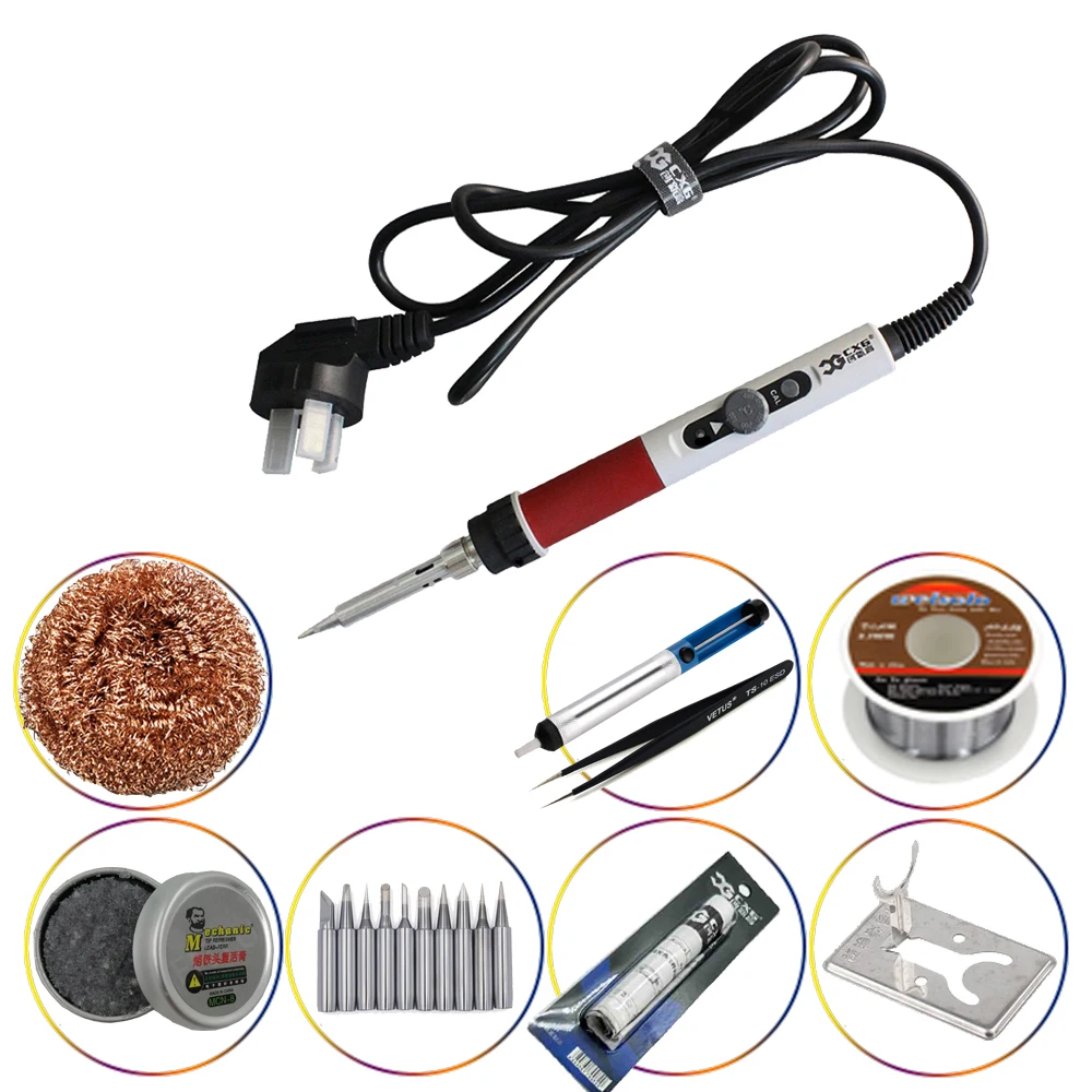 CXG DT70 Регулируемый 70 Вт Керамический нагреватель термостат сварочная паяльная станция инструмент термостат паяльник паяльная станция