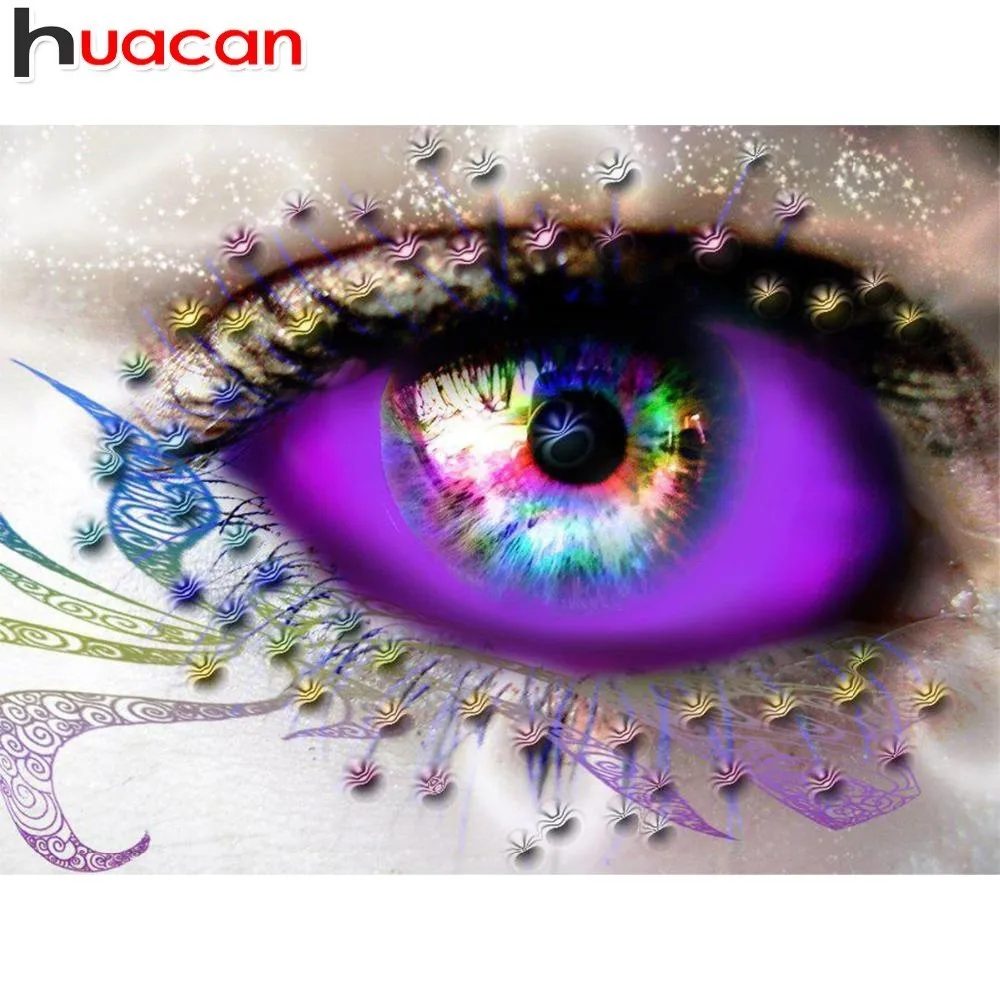 

HUACAN 5D DIY Diamond Painting Eye Picture Of Rhinestone Mosaic Diamond Embroidery Portrait Cross Stitch Decor Home