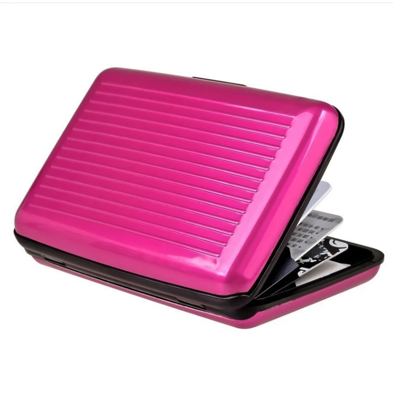 Business Waterproof ID Credit Card Wallet Holder PU Aluminum Pocket Case Box