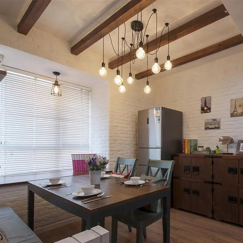 

Vintage Industrial Steampunk Loft Chandelier Light Ceiling Pendant Light Lamp Wire without Bulb DIY Home Lighting Decoration