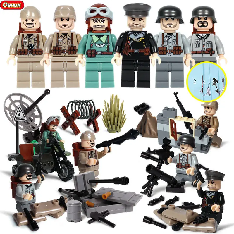 

Oenux New WW2 The Battle Of Kharkov Military Building Block Eastern Front Army Soldiers Figures With Weapon Model DIY Brick Toys
