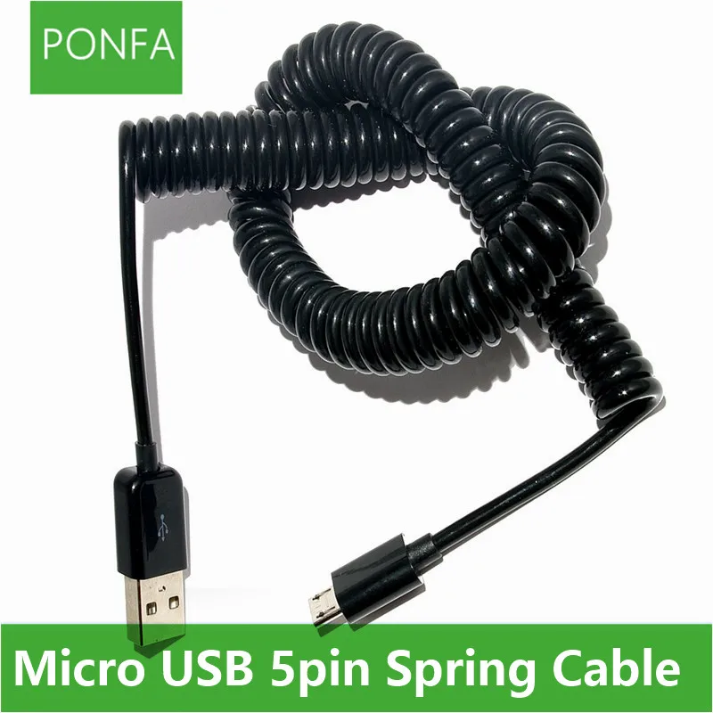 

Micro USB Male to usb Male Charging line cable Spring line Flexible wire 250cm for Mobile phones 2-wire cable can only charge