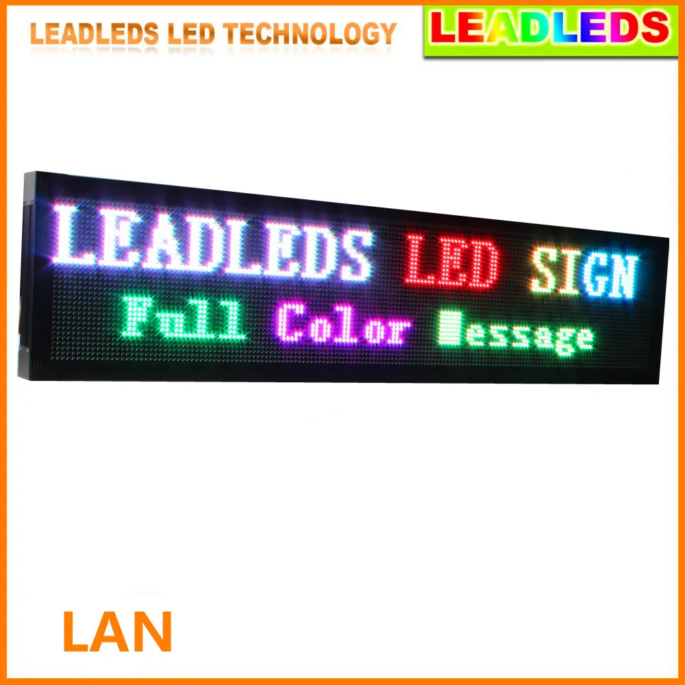 P10 Outdoor waterproof RGB Full color LED video Sign LAN input Message Display board Increase the temperature display function