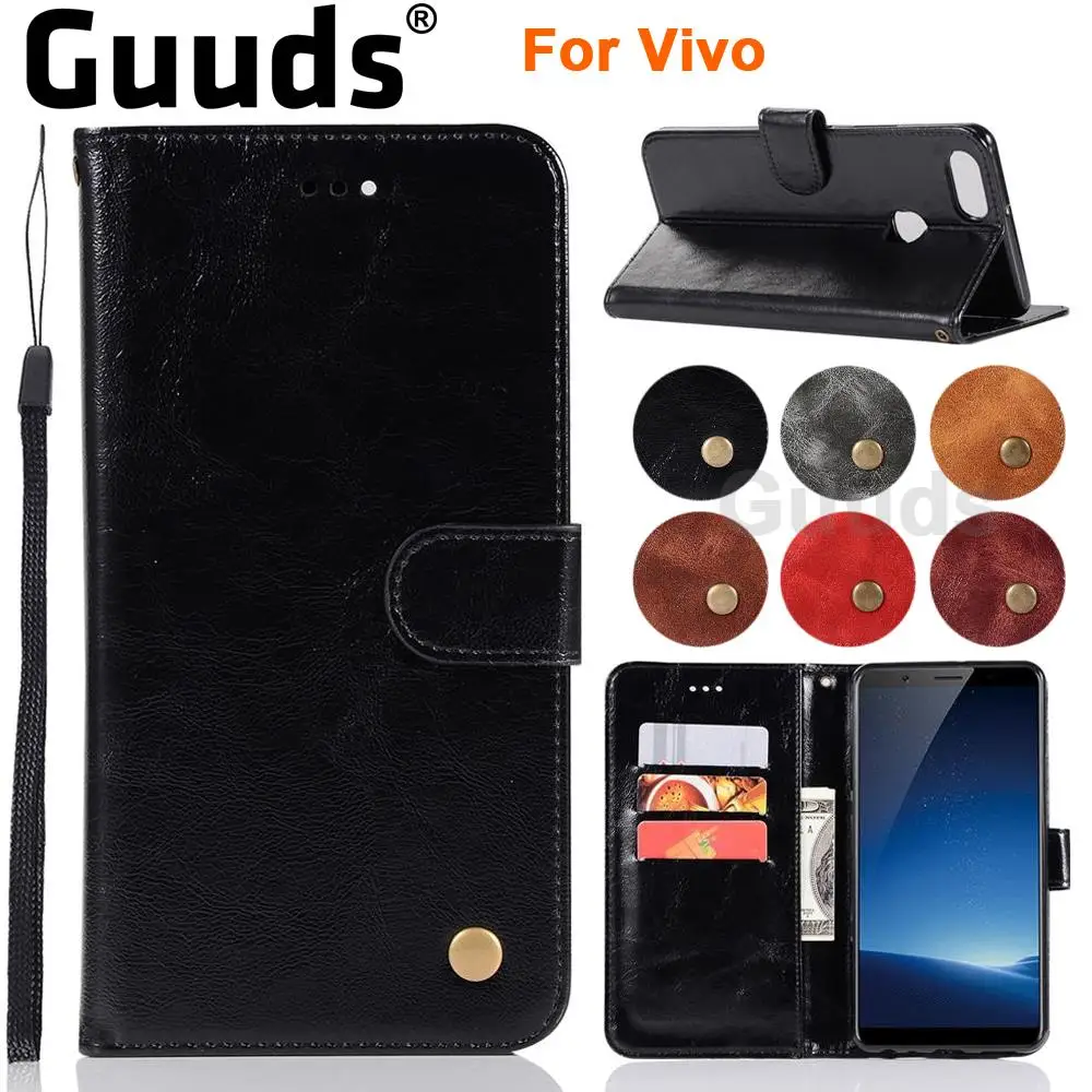 Guuds для Vivo V5 Lite Y53 Y66 Y67 X20 Plus Xplay6 чехол телефона сумка Роскошный Ретро Кожаный