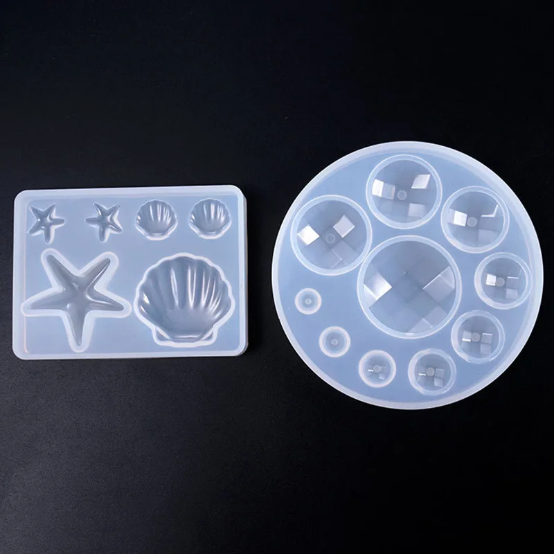 

1Pc Lovely Shell Starfish Round Half Ball Transparent Silicone Mold Fondant Cake Decorating Tools Soap Mold Cake Chocolate